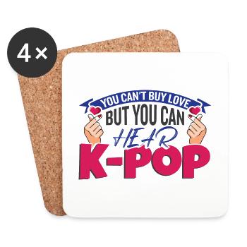 K-Pop hören - Untersetzer (4er-Set) - Weiß - Vorne