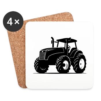 Tracteur Farmer Symbole Farmer - Dessous de verre (lot de 4) - blanc - Devant