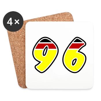 96 Symbole numérique Allemagne - Dessous de verre (lot de 4) - blanc - Devant