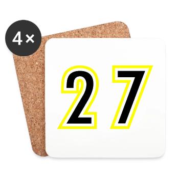 27 Zahl College - Untersetzer (4er-Set) - Weiß - Vorne