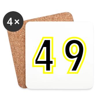 49 Zahl College - Untersetzer (4er-Set) - Weiß - Vorne