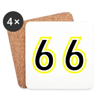 66 Zahl College - Untersetzer (4er-Set) - Weiß - Vorne