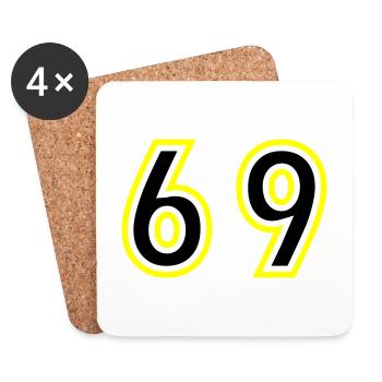 69 Zahl College - Untersetzer (4er-Set) - Weiß - Vorne