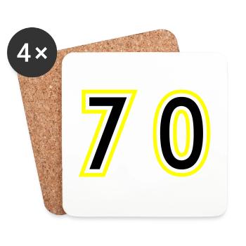 70 Zahl College - Untersetzer (4er-Set) - Weiß - Vorne