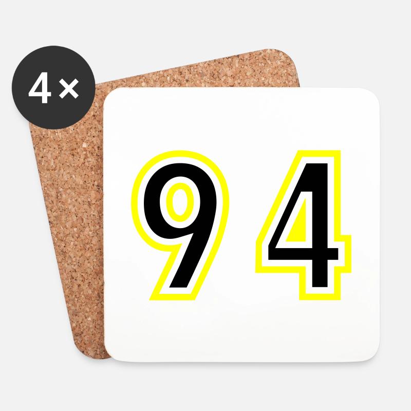 94 Zahl College - Untersetzer (4er-Set) - Weiß