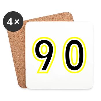 90 Zahl College - Untersetzer (4er-Set) - Weiß - Vorne