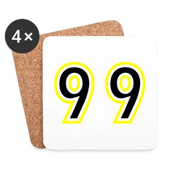 99 Nombre Collège - Dessous de verre (lot de 4) - blanc - Devant