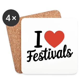 J’adore les festivals - Dessous de verre (lot de 4) - blanc - Devant