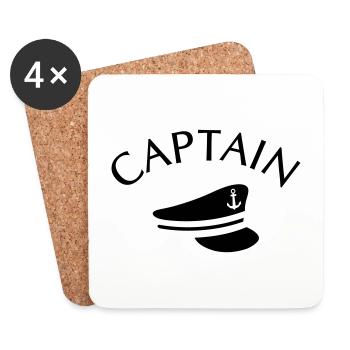 CAPTAIN CAPTAIN HAT - Coasters (set of 4) - white - Front