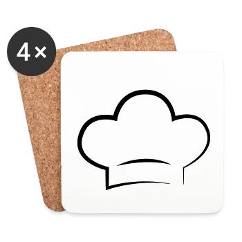 Desserts, Cakes, Bakery Chef's Hat Chef - Coasters (set of 4) - white - Front