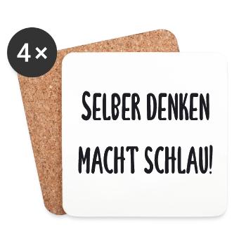 Lehrer - Selber denken macht schlau - Untersetzer (4er-Set) - Weiß - Vorne