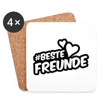 Beste Freunde Freundschaft - Untersetzer (4er-Set) - Weiß - Vorne