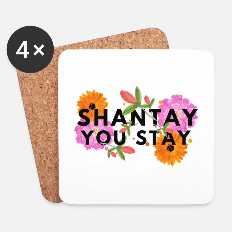 Shantay Sie bleiben - Floral - Untersetzer (4er-Set) - Weiß