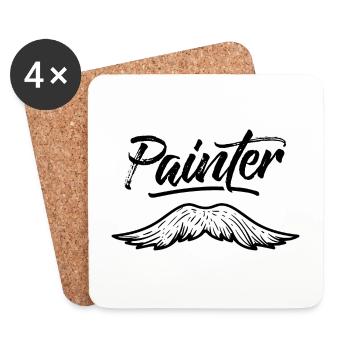 Peintre Peintre Peintre Métier de peinture - Dessous de verre (lot de 4) - blanc - Devant