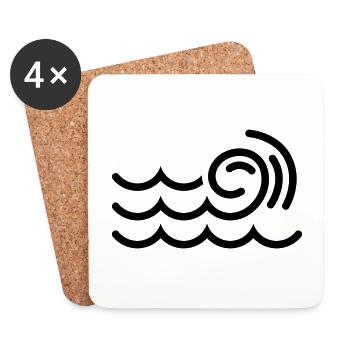 Icône d’onde - Dessous de verre (lot de 4) - blanc - Devant