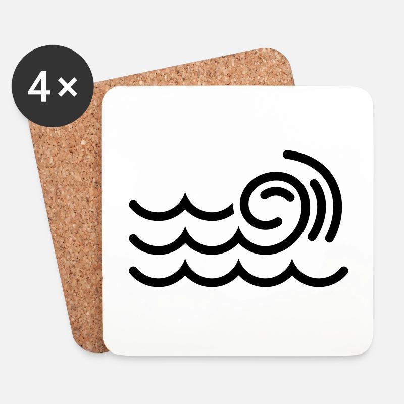 Welle icon symbol - Untersetzer (4er-Set) - Weiß