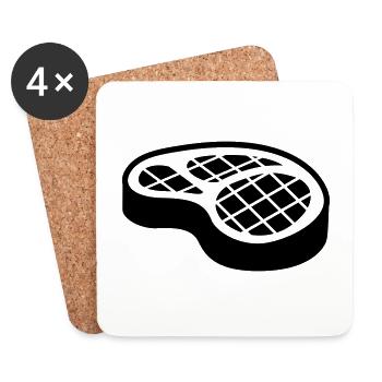 Meat steak symbol - Coasters (set of 4) - white - Front