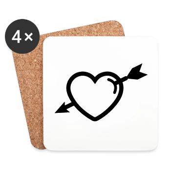 Herz symbol pfeil - Untersetzer (4er-Set) - Weiß - Vorne