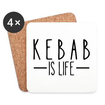 Kebab is life - Coasters (set of 4) - white - Front