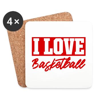 J’adore le basket - Dessous de verre (lot de 4) - blanc - Devant