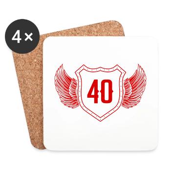 40 Nombre d’armoiries - Dessous de verre (lot de 4) - blanc - Devant