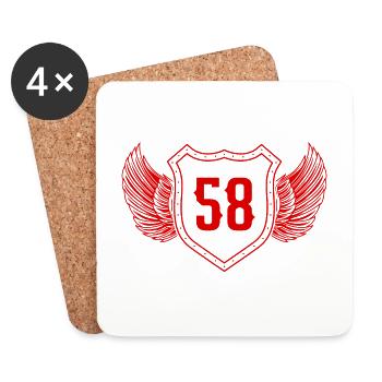 58 Nombre d’armoiries - Dessous de verre (lot de 4) - blanc - Devant
