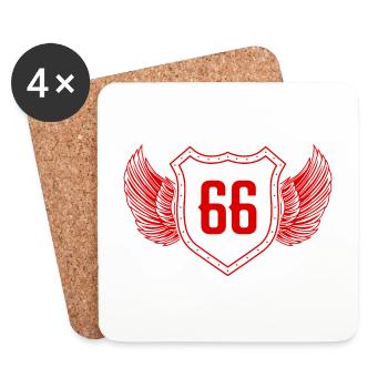 66 Nombre d’armoiries - Dessous de verre (lot de 4) - blanc - Devant