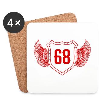 68 Nombre d’armoiries - Dessous de verre (lot de 4) - blanc - Devant