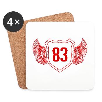 83 Nombre d’armoiries - Dessous de verre (lot de 4) - blanc - Devant