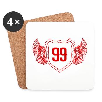 99 Number of coats of arms - Coasters (set of 4) - white - Front