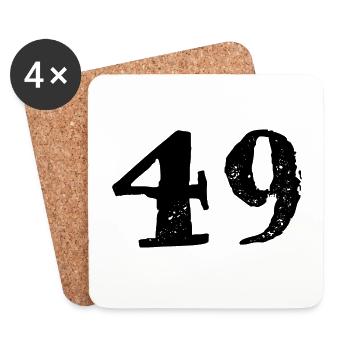 49 Zahl Trikot - Untersetzer (4er-Set) - Weiß - Vorne