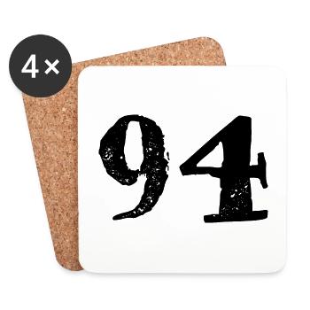 94 Zahl Trikot - Untersetzer (4er-Set) - Weiß - Vorne