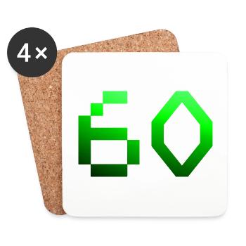für Männer, 60 Pixelgrafik - Untersetzer (4er-Set) - Weiß - Vorne