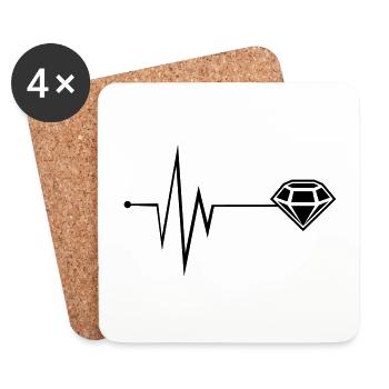Diamond Icon Pulse - Coasters (set of 4) - white - Front