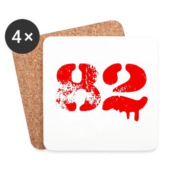 82 Zahl Symbol - Untersetzer (4er-Set) - Weiß - Vorne