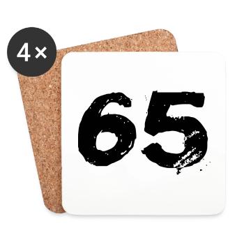 65 Number jersey - Coasters (set of 4) - white - Front