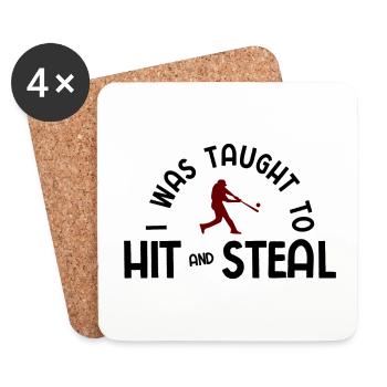 Baseball - Untersetzer (4er-Set) - Weiß - Vorne