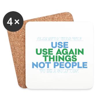 Recycle Things not people - Untersetzer (4er-Set) - Weiß - Vorne