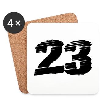 23 Maillot numéro - Dessous de verre (lot de 4) - blanc - Devant