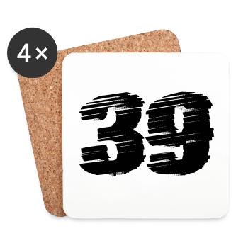 Maillot 39 Numéro - Dessous de verre (lot de 4) - blanc - Devant
