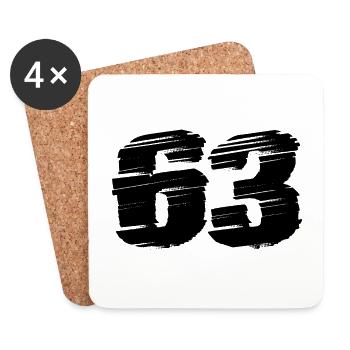 63 Number jersey - Coasters (set of 4) - white - Front