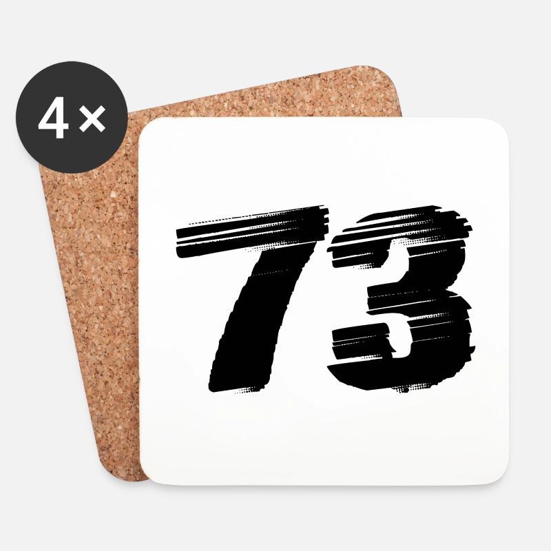 73 Zahl Trikot - Untersetzer (4er-Set) - Weiß