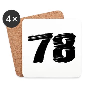 78 Number jersey - Coasters (set of 4) - white - Front