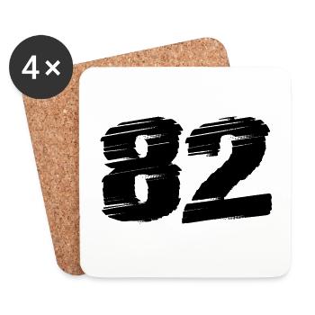 82 Number jersey - Coasters (set of 4) - white - Front