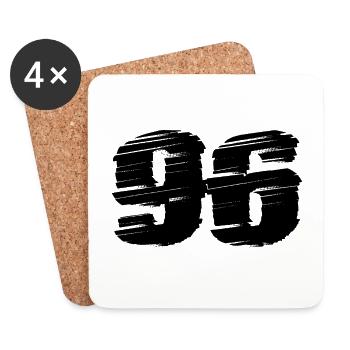 96 Maillot numéro - Dessous de verre (lot de 4) - blanc - Devant
