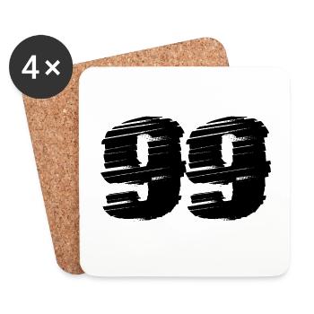 99 Maillot numéro - Dessous de verre (lot de 4) - blanc - Devant