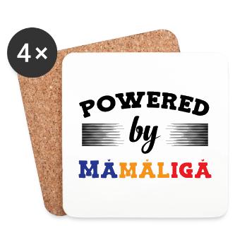 Propulsé par Mamaliga - Dessous de verre (lot de 4) - blanc - Devant