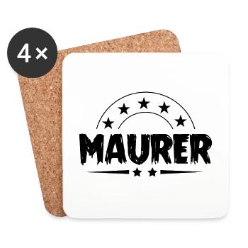 Maurer Beruf - Untersetzer (4er-Set) - Weiß - Vorne