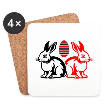 Easter Bunny Easter - Coasters (set of 4) - white - Front