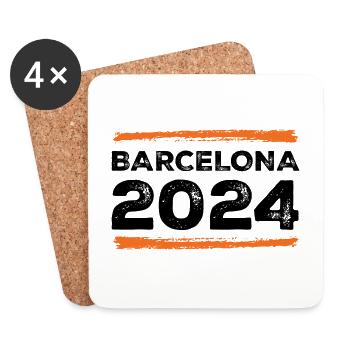 Devis Barcelone 2024 - Dessous de verre (lot de 4) - blanc - Devant